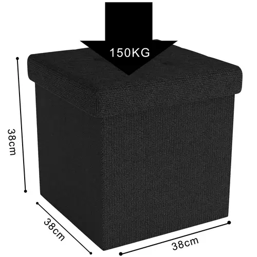 Intirilife Faltbare Sitzhocker 38x38x38 cm in PIANO SCHWARZ - Sitzwürfel mit Stauraum und Deckel aus Stoff mit Mulden - Sitzcube Fußablage Aufbewahr Intirilife Faltbare Sitzhocker 38x38x38 cm in PIANO SCHWARZ - Sitzwürfel mit Stauraum und Deckel aus Stoff mit Mulden - Sitzcube Fußablage Aufbewahr