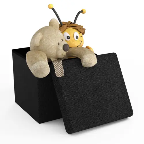 Intirilife Faltbare Sitzhocker 38x38x38 cm in PIANO SCHWARZ - Sitzwürfel mit Stauraum und Deckel aus Stoff mit Mulden - Sitzcube Fußablage Aufbewahr Intirilife Faltbare Sitzhocker 38x38x38 cm in PIANO SCHWARZ - Sitzwürfel mit Stauraum und Deckel aus Stoff mit Mulden - Sitzcube Fußablage Aufbewahr