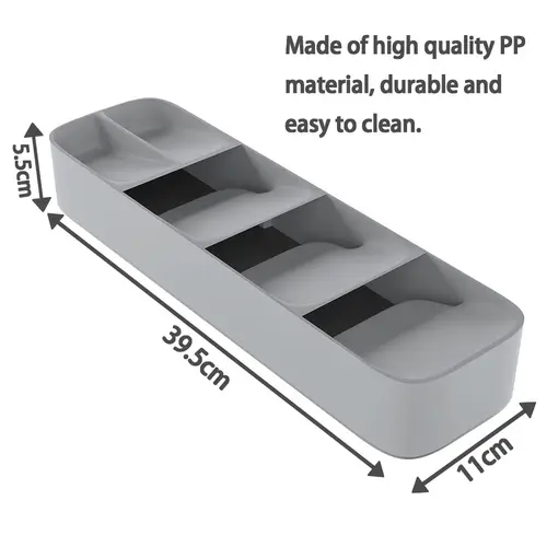 Intirilife Multifunktionaler Besteckkasten Schubladenorganizer in Grau zum übersichtlichen und ordentlichen Aufbewahren von Besteck und Küchenutensi Intirilife Multifunktionaler Besteckkasten Schubladenorganizer in Grau zum übersichtlichen und ordentlichen Aufbewahren von Besteck und Küchenutensi