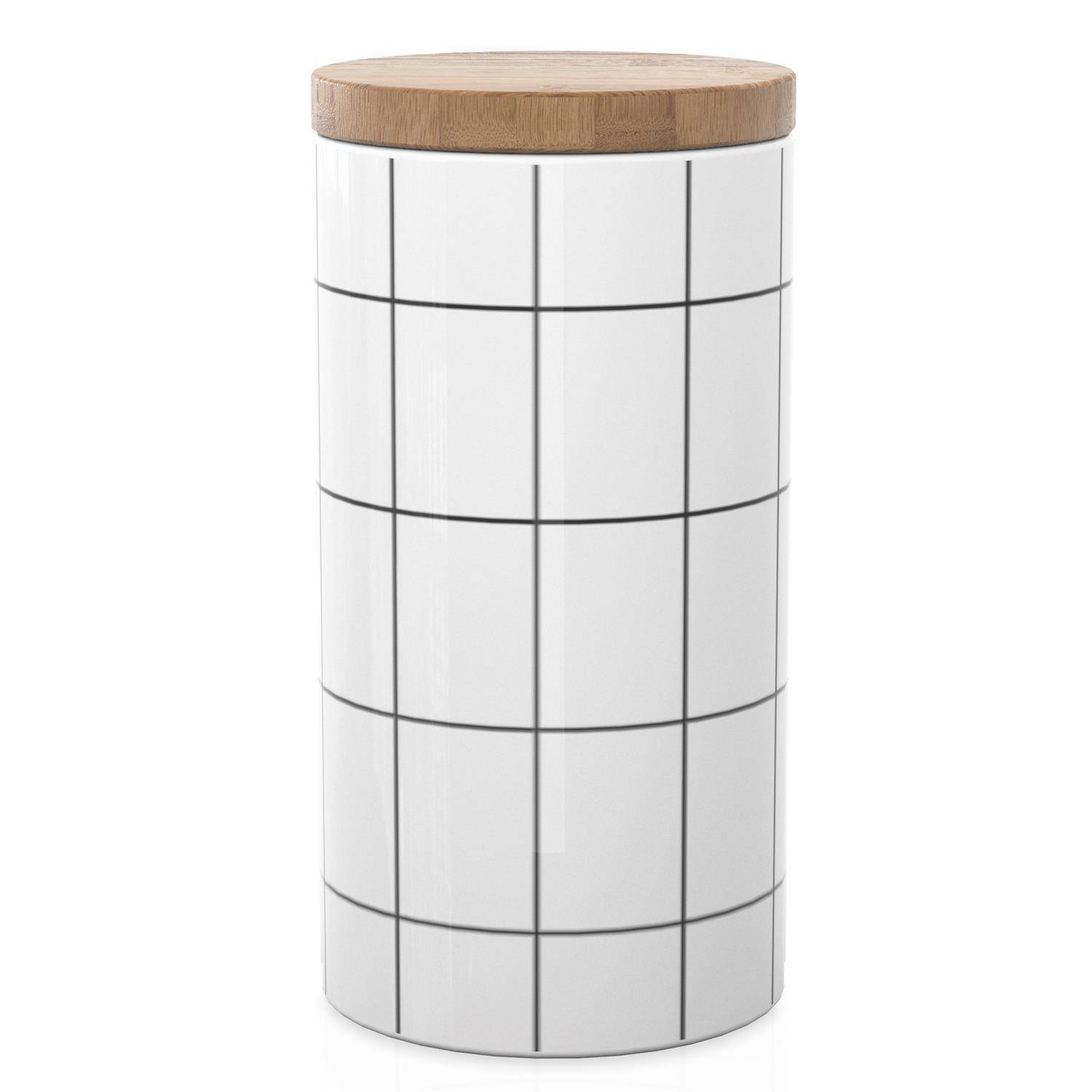 Intirilife Vorratsdose aus Keramik in Größe L mit Deckel - 10 x 18.5 cm - 1000 ml Füllmenge - Luftdichter spülmaschinenfester Vorratsbehälter fü