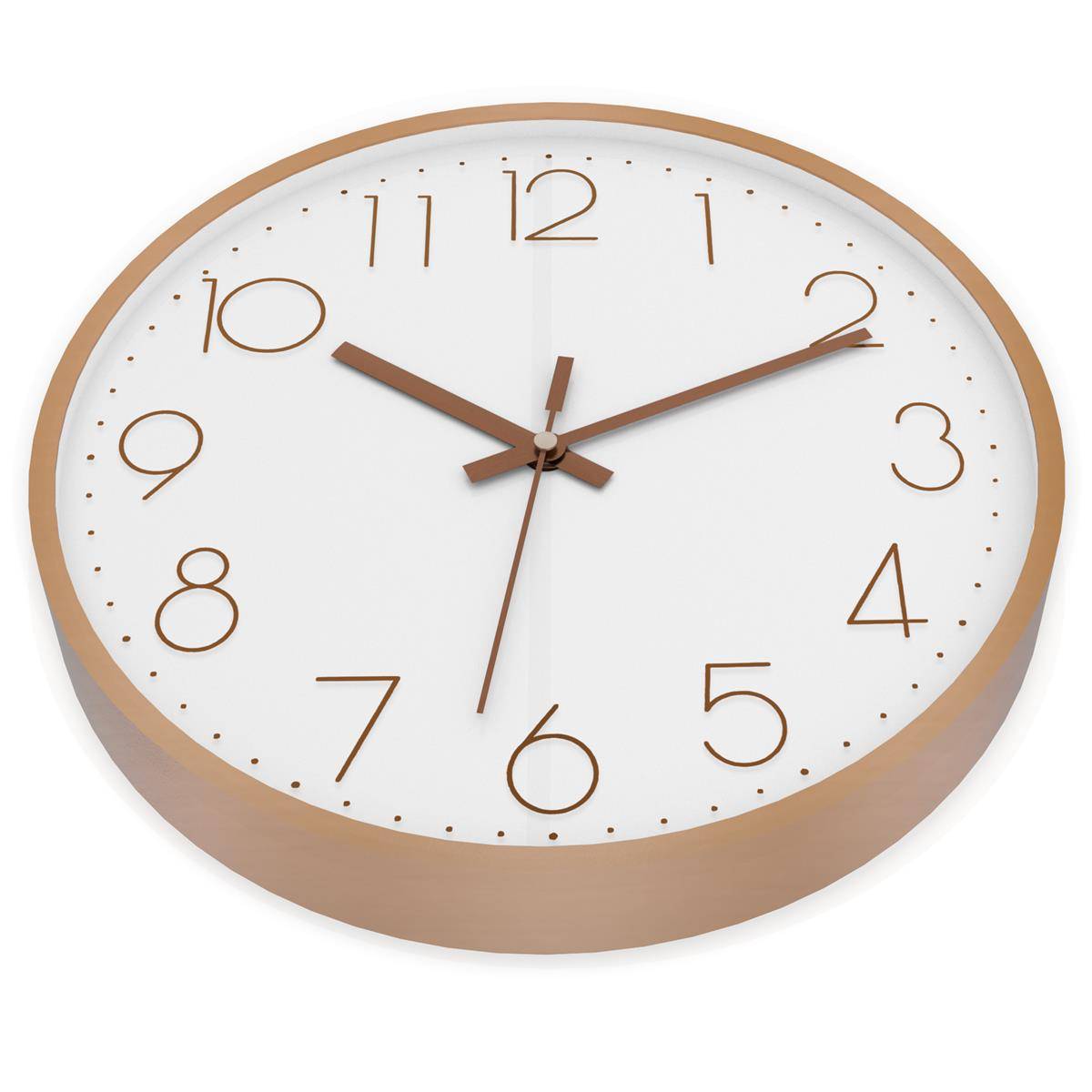 Intirilife Wanduhr in Rosé Gold - Weiß mit 30,5 cm Durchmesser - Praktische Zeitanzeige Chronometer stilvoll für jedes Zimmer