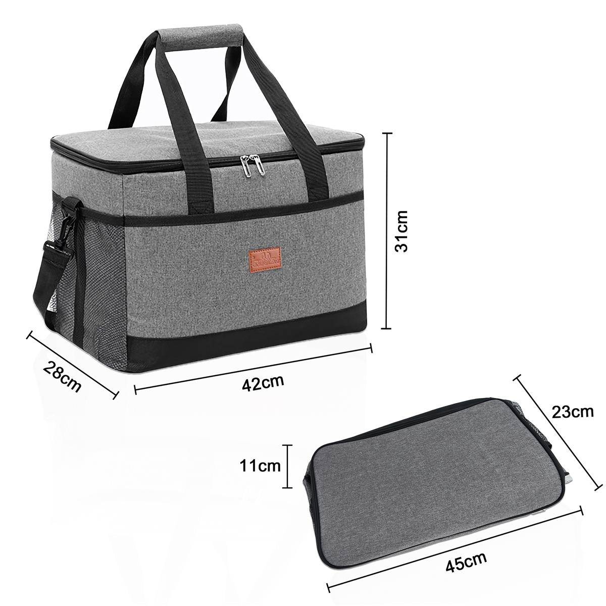 Intirilife tragbare Kühltasche mit Volumen 33 Liter - Zum Transportieren von warmen oder kalten Getränken und Lebensmitteln Lunchtasche Thermotasche