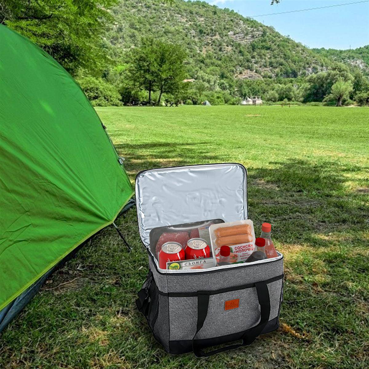 Intirilife tragbare Kühltasche mit Volumen 33 Liter - Zum Transportieren von warmen oder kalten Getränken und Lebensmitteln Lunchtasche Thermotasche