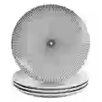 Intirilife 4x Porzellan Teller Muster Endlos - Schwarz Weiß - Durchmesser 15.3 cm - Frühstücksteller Dessertteller Servierteller für Salat Frücht Intirilife 4x Porzellan Teller Muster Endlos - Schwarz Weiß - Durchmesser 15.3 cm - Frühstücksteller Dessertteller Servierteller für Salat Frücht