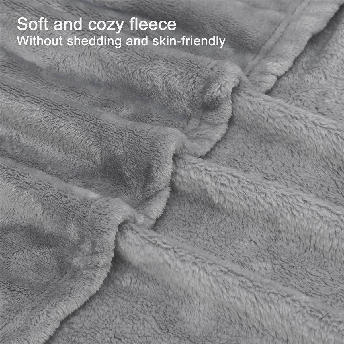 Intirilife weiche Sherpa Kuscheldecke in Grau - Flauschig warme Decke als Couchdecke Wohndecke Indoor Outdoor extra weich