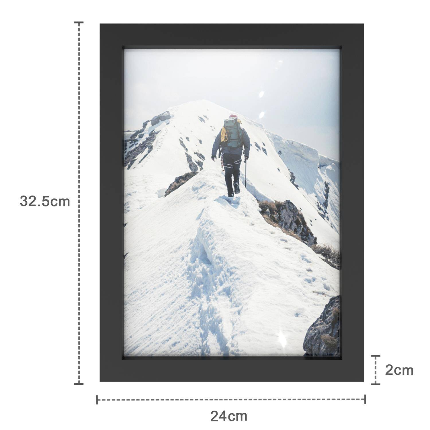 Intirilife schöner Rahmen für Poster und Bilder in Schwarz - Größe 32.5 x 23.8 cm - Elegante Dekoration Edel Posterrahmen Bilderrahmen