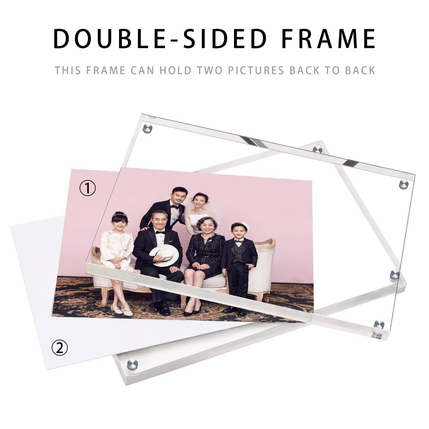 Intirilife magnetischer Acrylbilderrahmen - 10.2 x 15.3 x 2 cm - Bilderrahmen, rahmenlos, klar