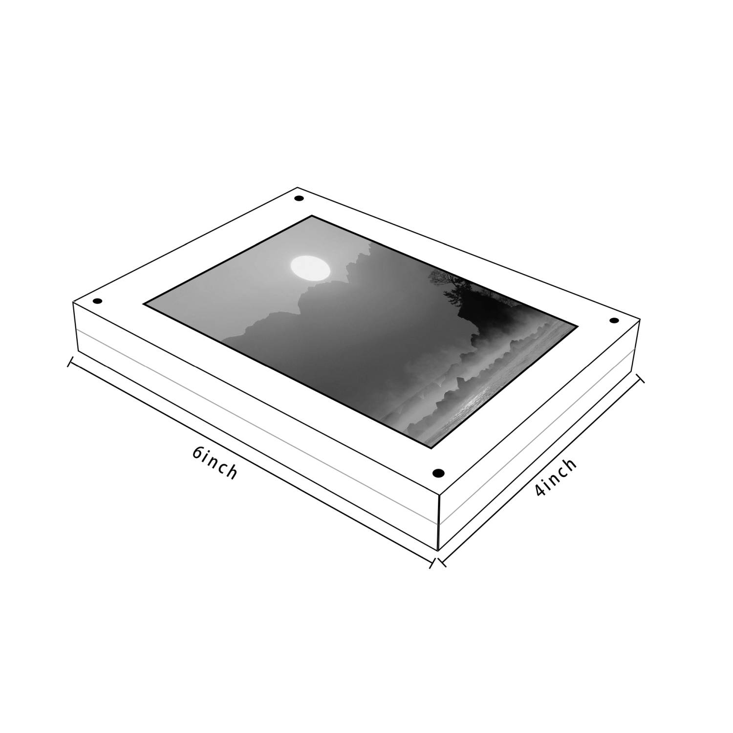 Intirilife magnetischer Acrylbilderrahmen - 10.2 x 15.3 x 2 cm - Bilderrahmen, rahmenlos, klar