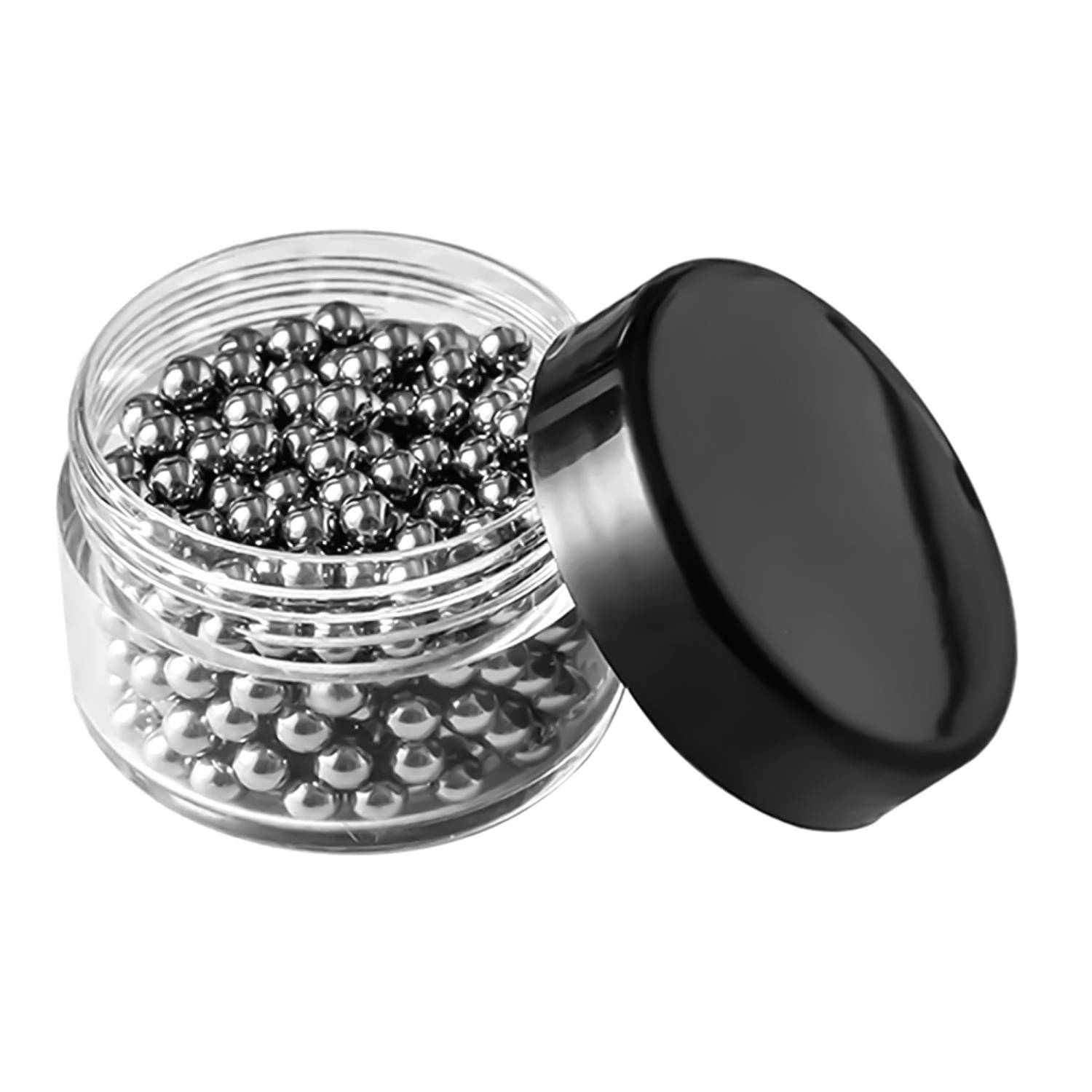 Intirilife Edelstahl Kugeln zum Reinigen von Glasgefäßen - Reinigungsperlen für Glaskaraffen, Vasen, Flaschen, rostfrei, 100 Stück