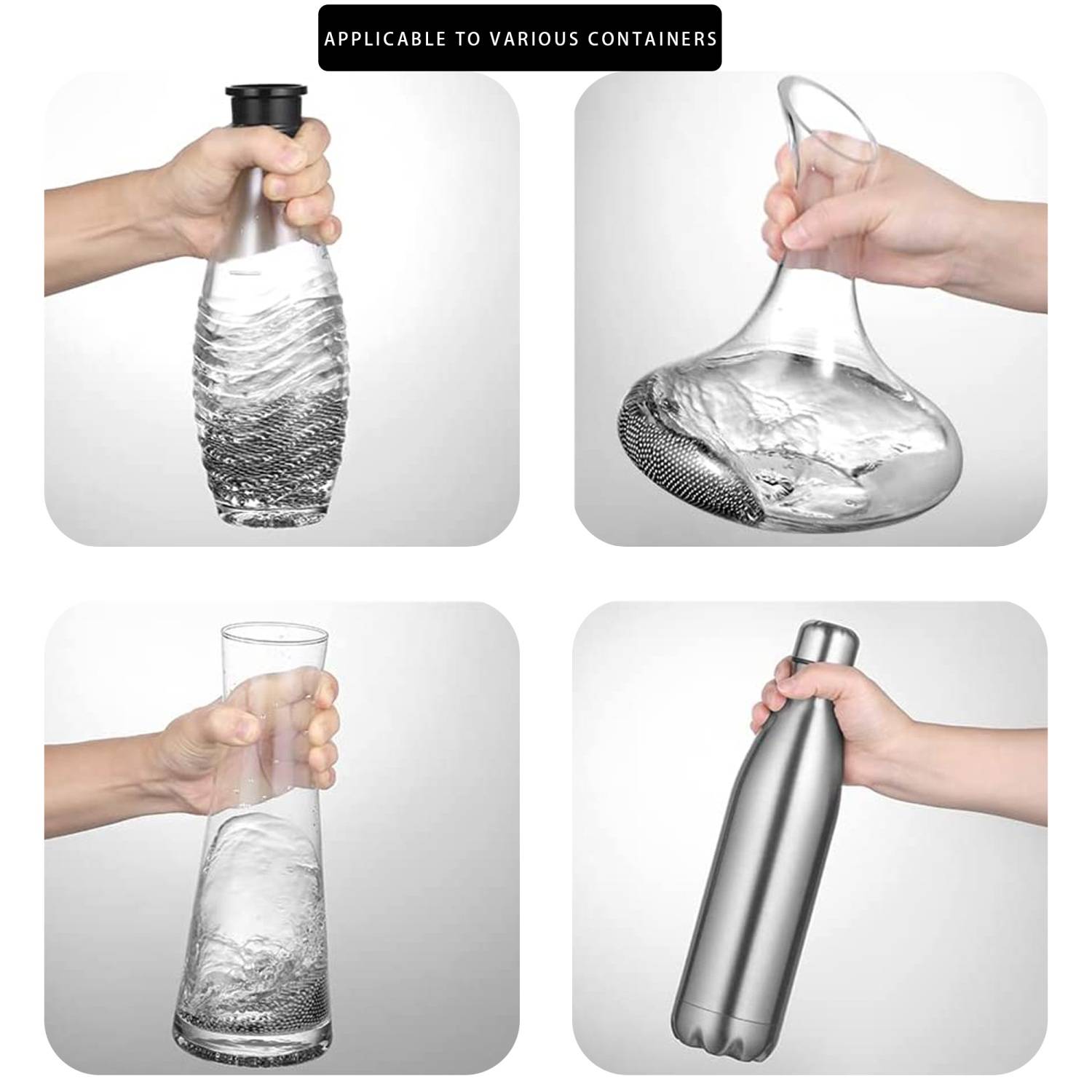 Intirilife Edelstahl Kugeln zum Reinigen von Glasgefäßen - Reinigungsperlen für Glaskaraffen, Vasen, Flaschen, rostfrei, 100 Stück