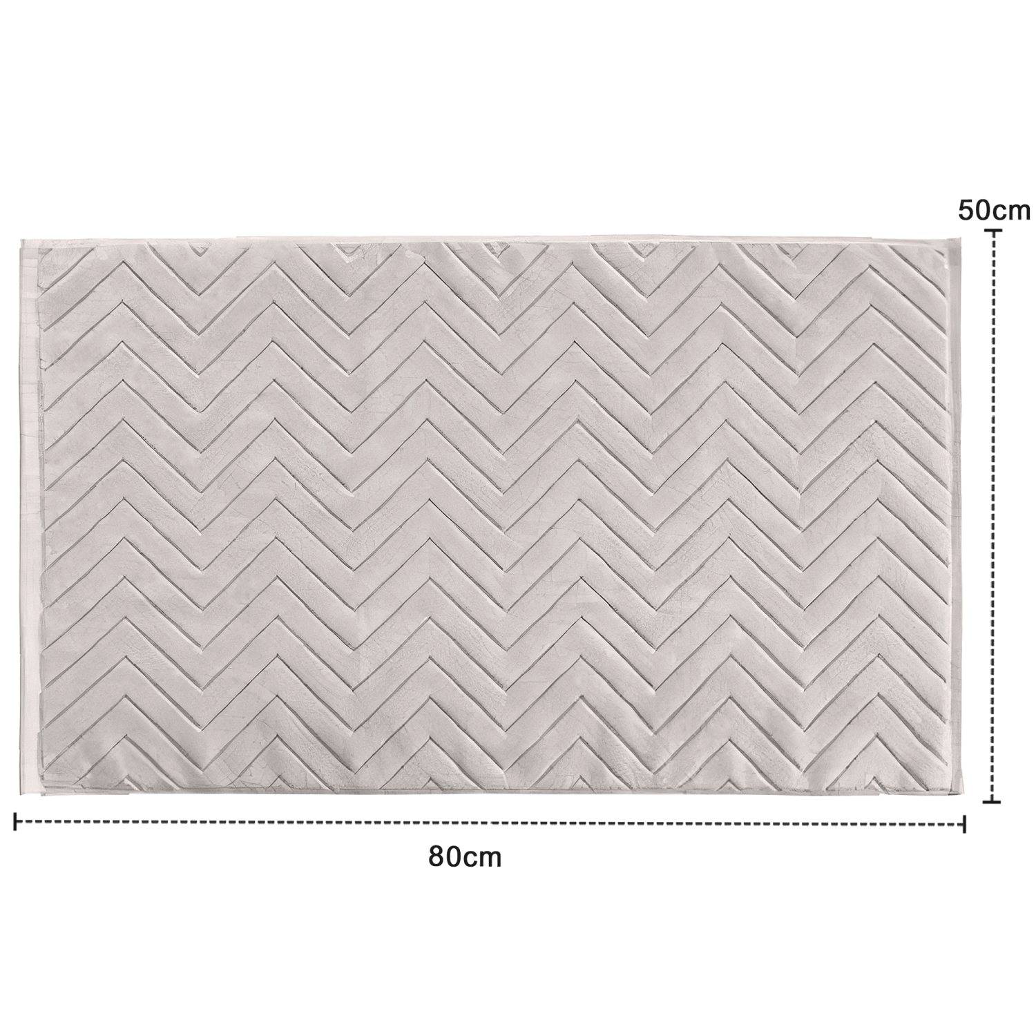 Intirilife Badvorleger Badteppich Duschmatte in Hell Grau für trockenen Boden in Bad Waschküche und WC