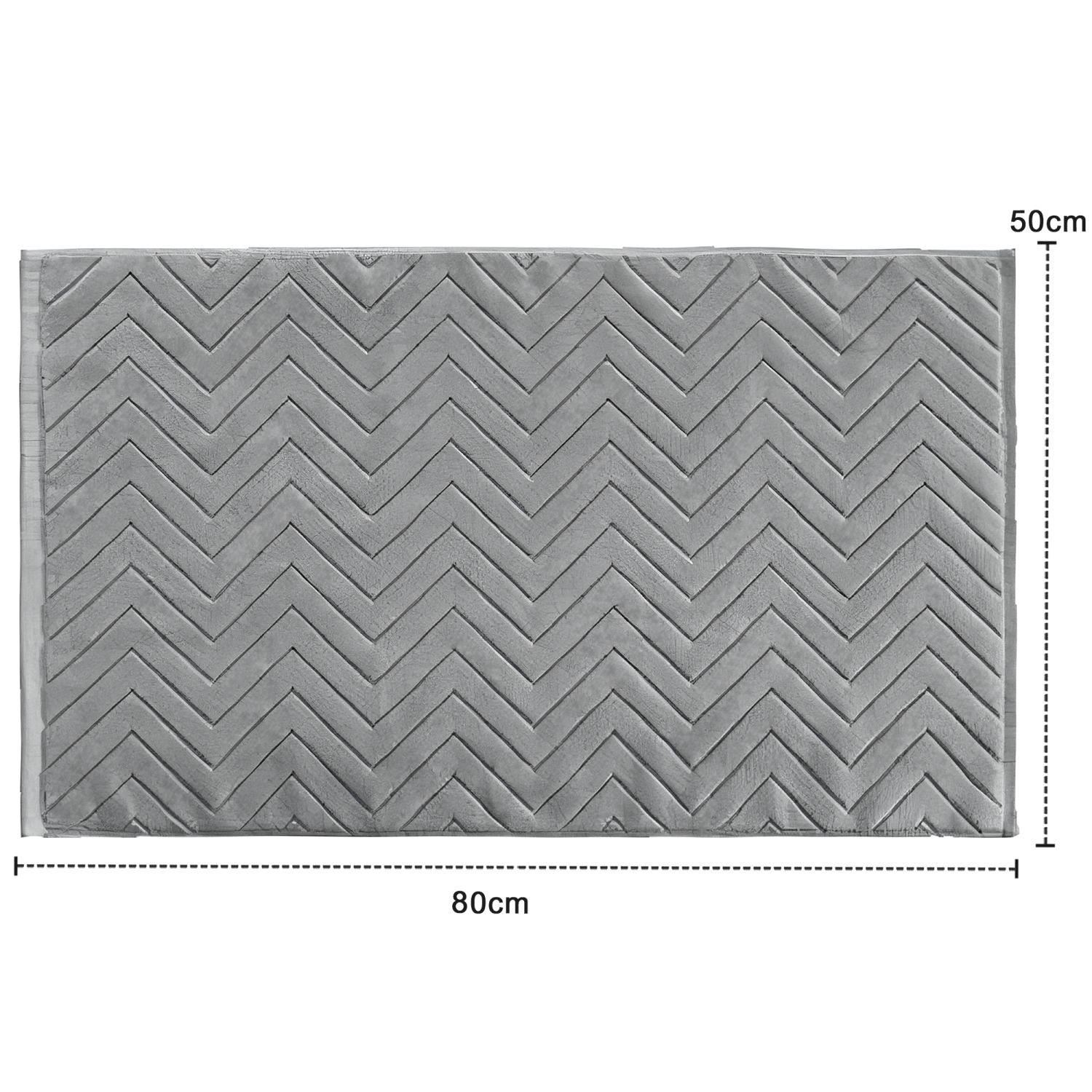 Intirilife Badvorleger Badteppich Duschmatte in Dunkel Grau für trockenen Boden in Bad Waschküche und WC