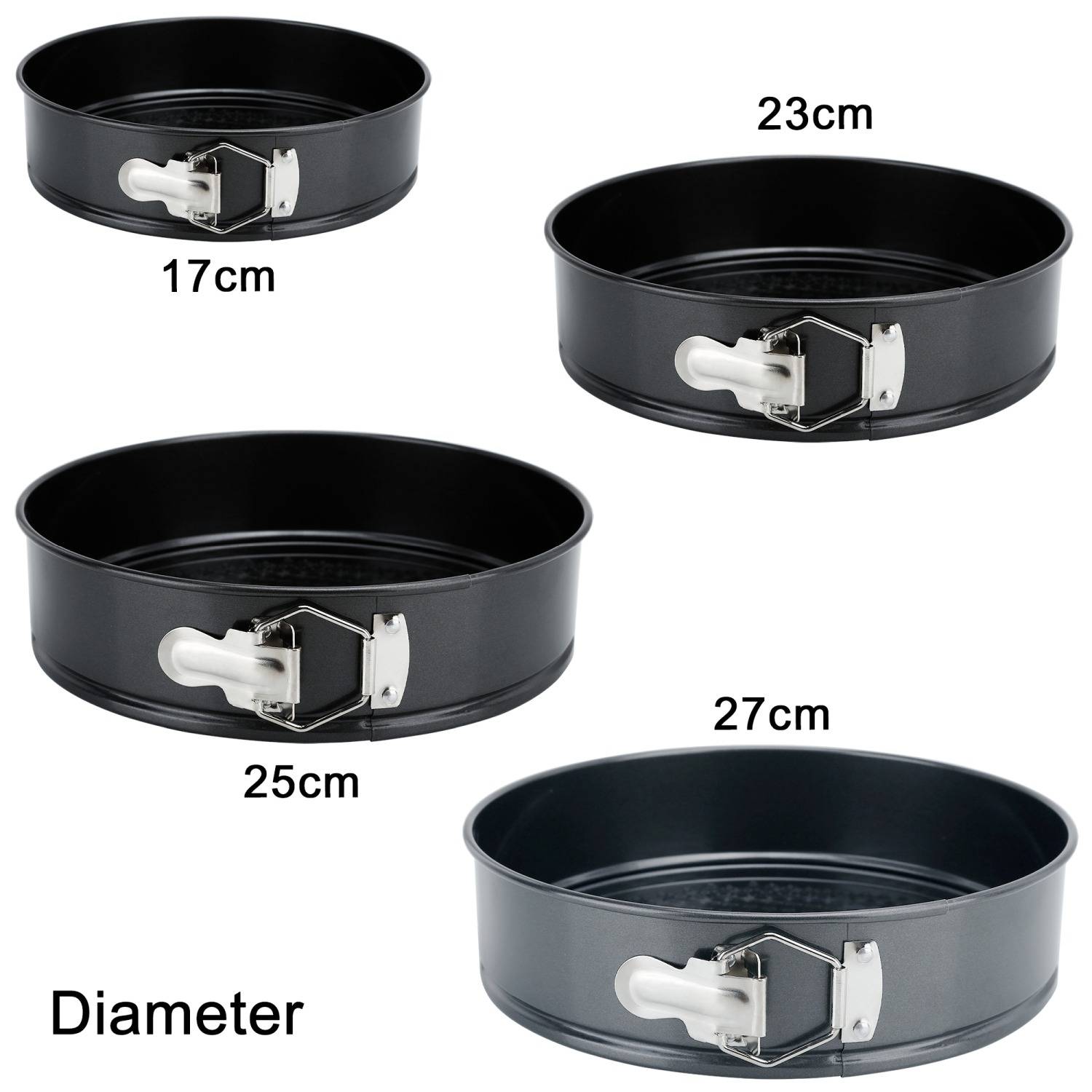 Intirilife 4-teilige Springformen-Set in verschiedenen Größen - Kuchenform, Backform, antihaft, bis zu 230 Grad, Kuchenbackform