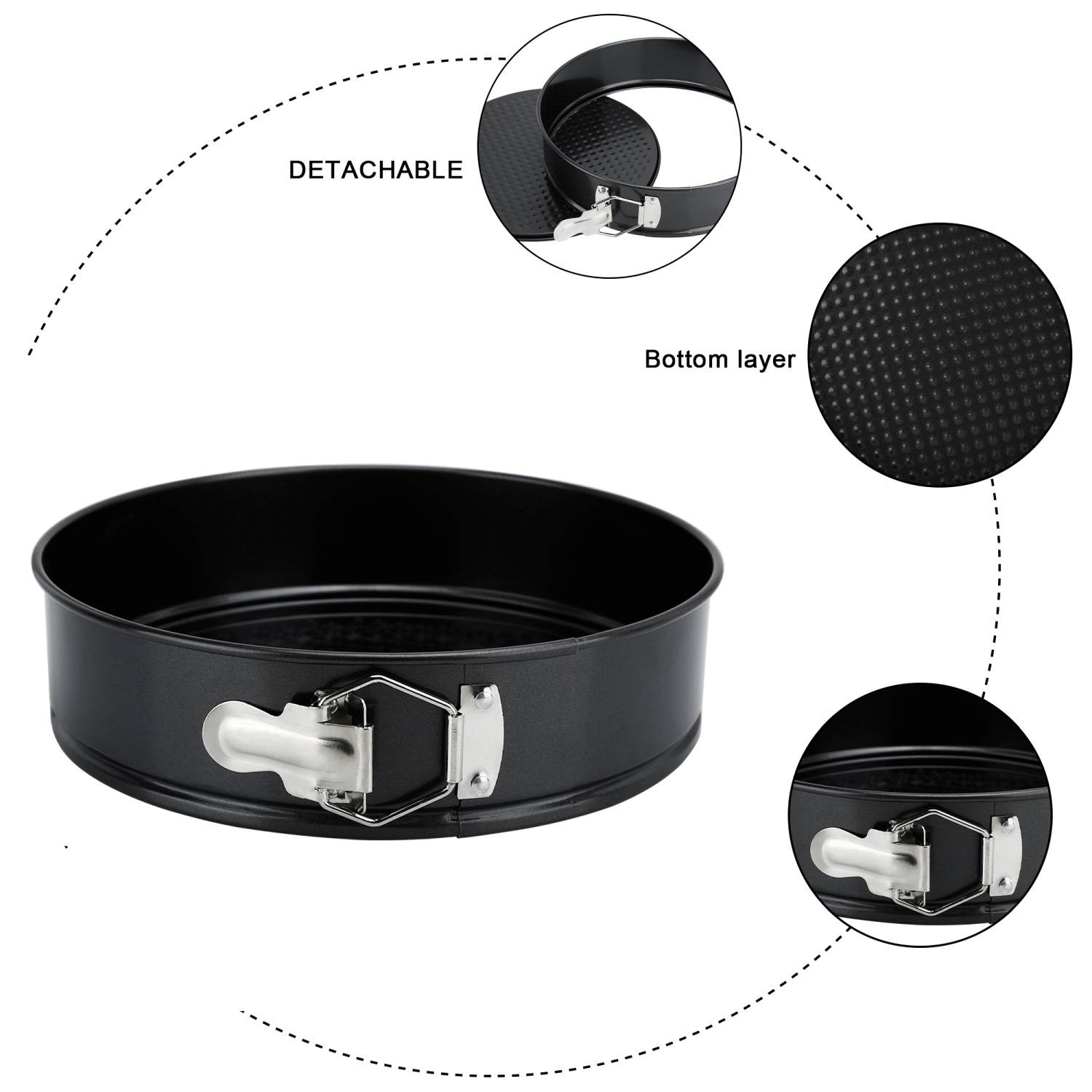 Intirilife 4-teilige Springformen-Set in verschiedenen Größen - Kuchenform, Backform, antihaft, bis zu 230 Grad, Kuchenbackform