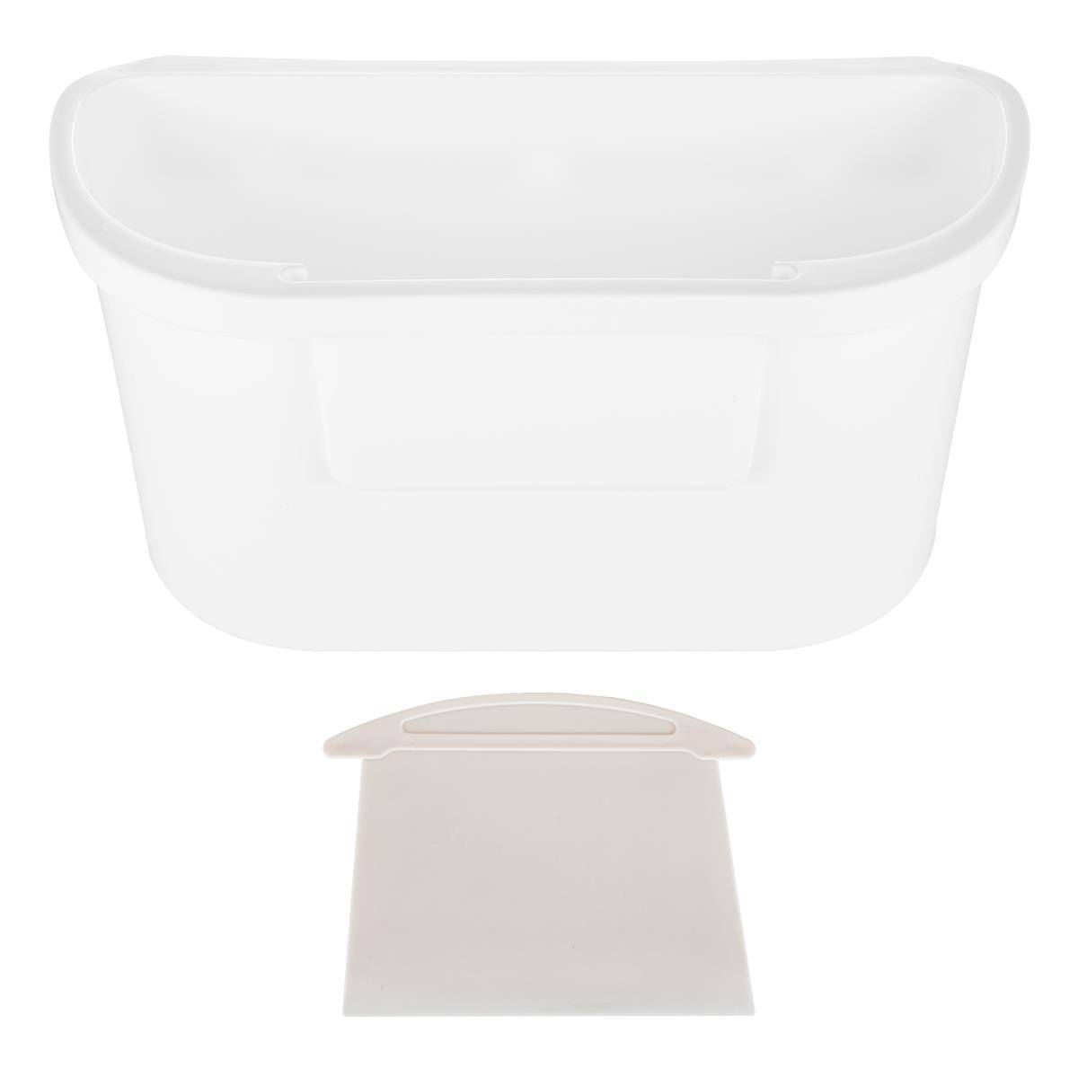 Intirilife Mülleimer zum Aufhängen in Weiß mit Müllspatel - Allzweck Mülleimer für Küche, Bad, Biomüll, Restmüll