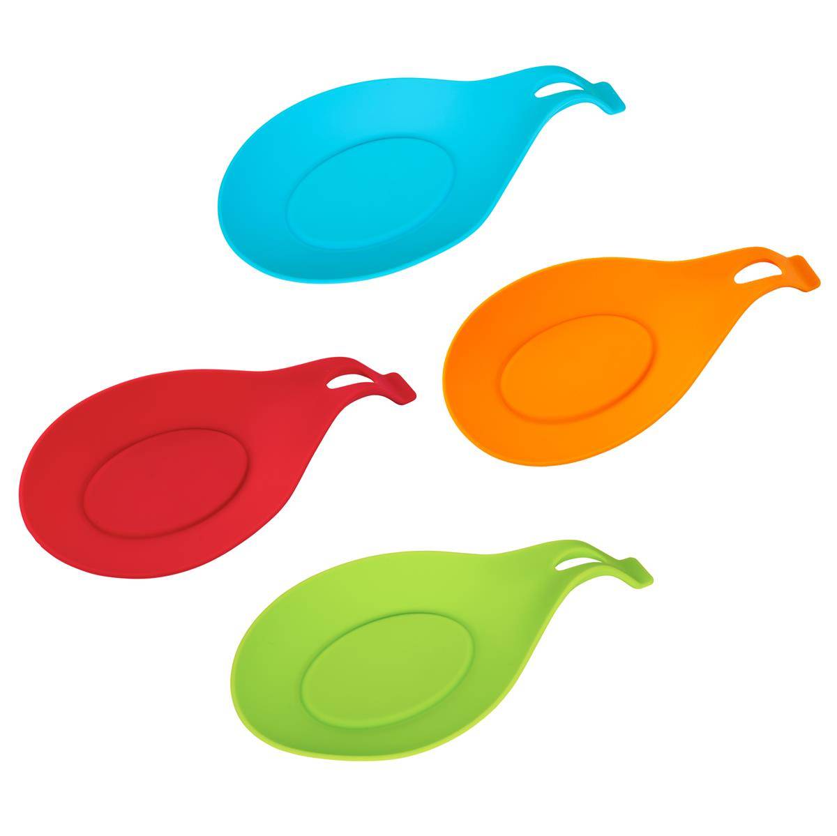 Intirilife 4er-Set Silikon Kochutensilienablage Kochlöffelhalterung in verschiedenen Farben