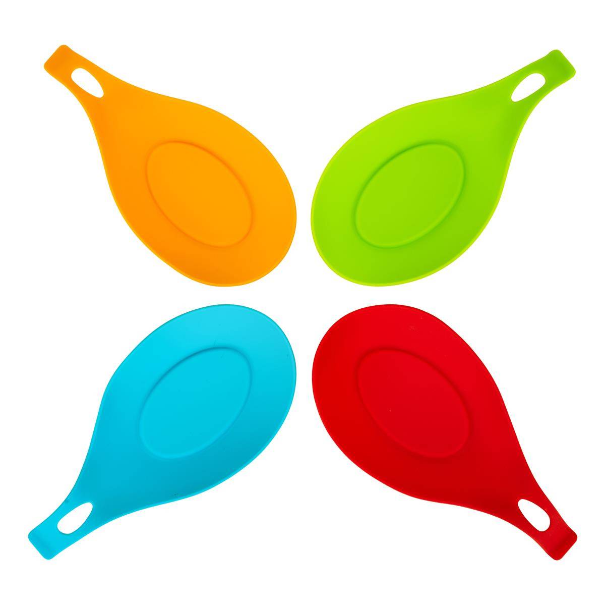 Intirilife 4er-Set Silikon Kochutensilienablage Kochlöffelhalterung in verschiedenen Farben
