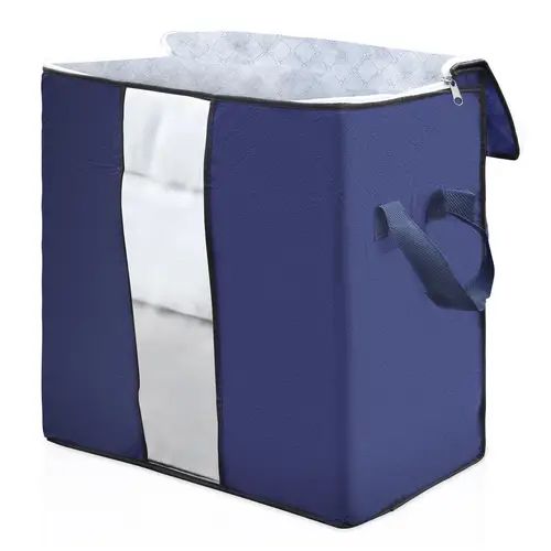 Intirilife 4x Aufbewahrungstaschen in Grau - 90L - Organizer Box, faltbar für Kleidung, Kissen, Decken, Aufbewahrung im Schrank Intirilife 4x Aufbewahrungstaschen in Grau - 90L - Organizer Box, faltbar für Kleidung, Kissen, Decken, Aufbewahrung im Schrank