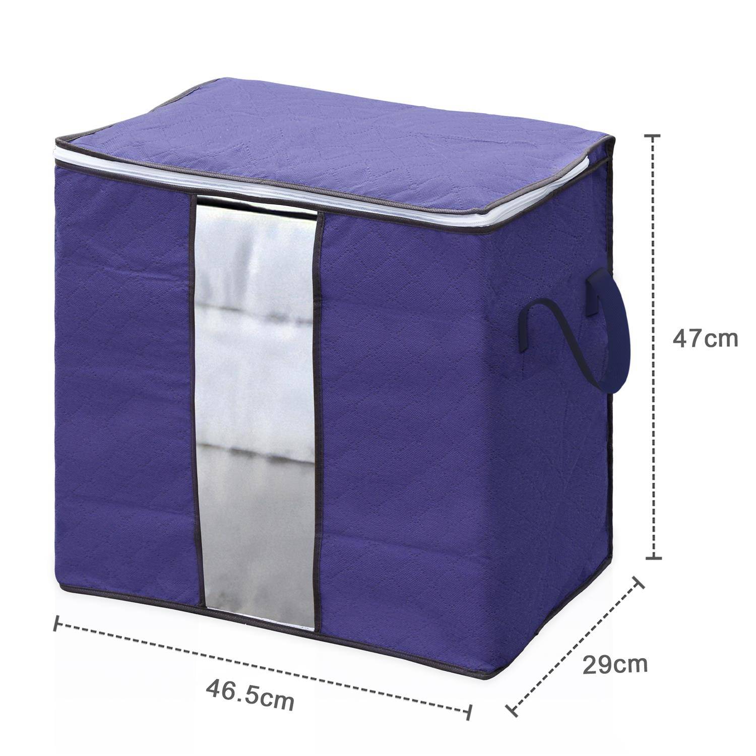 Intirilife 4x Aufbewahrungstaschen in Grau - 90L - Organizer Box, faltbar für Kleidung, Kissen, Decken, Aufbewahrung im Schrank