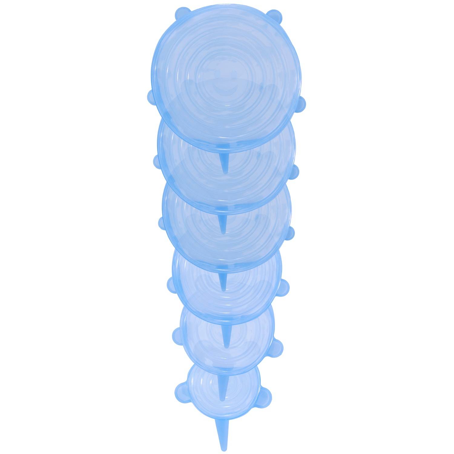 Intirilife 6x wiederverwendbare Universal-Silikonabdeckung in Blau - 6 Frischhaltedeckel in verschiedenen Größen