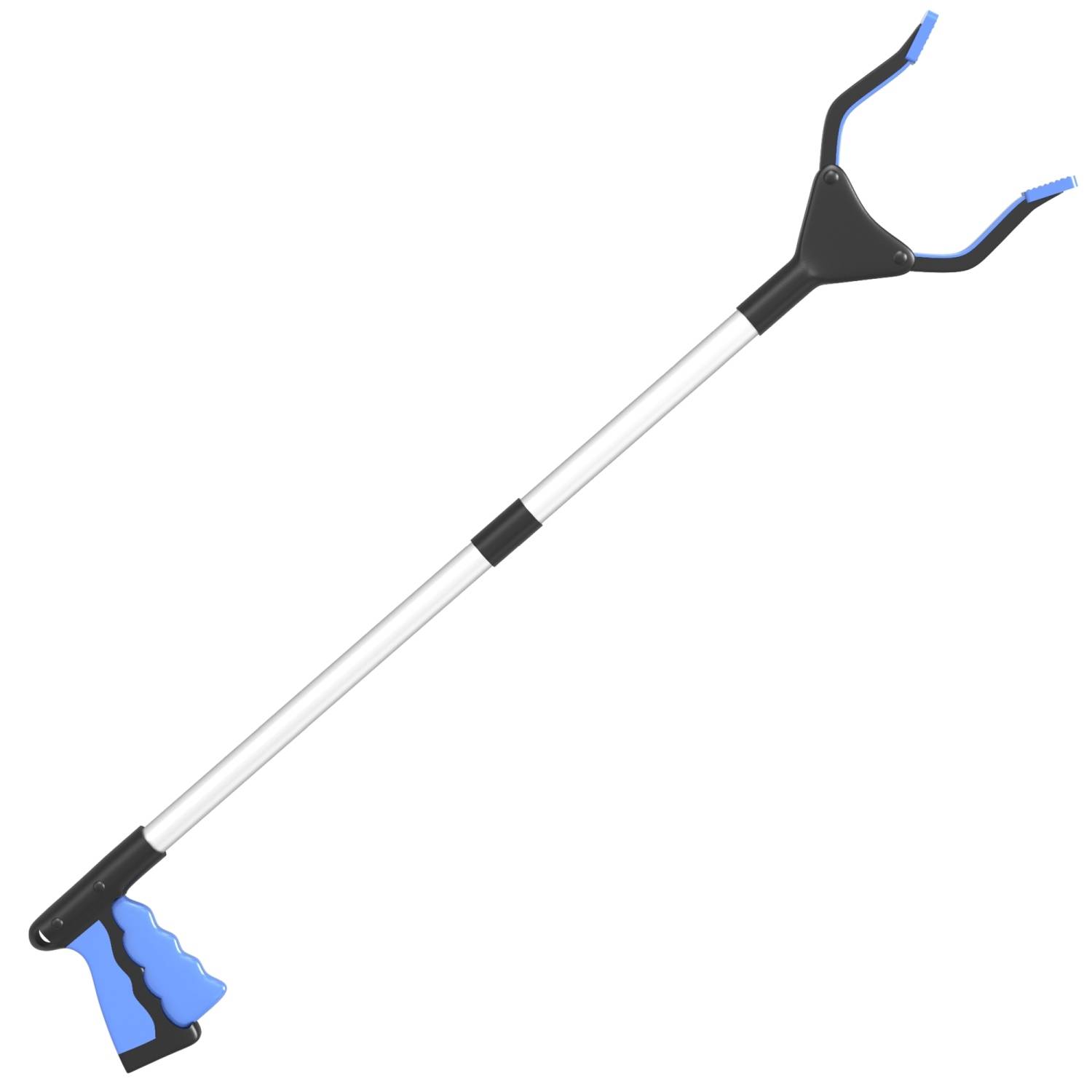 Intirilife Faltbarer Greifer in Blau - Greifzange - Greifarm, extra lang, für Senioren oder um Müll leichter aufzuheben