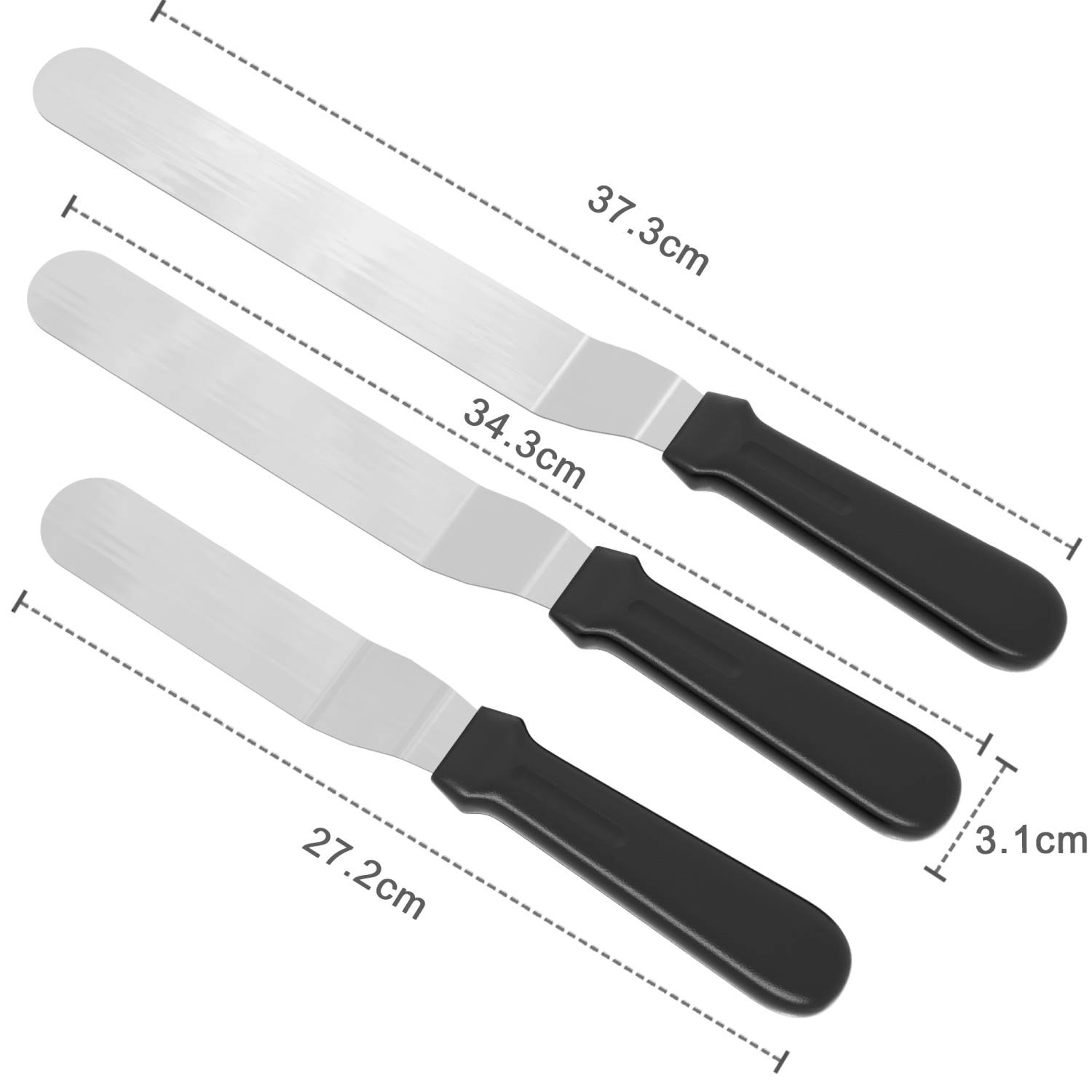 Intirilife 9-teiliges Edelstahl Set mit Küchenschaber und Tortenspatel zum Backen Dekorieren Verzieren