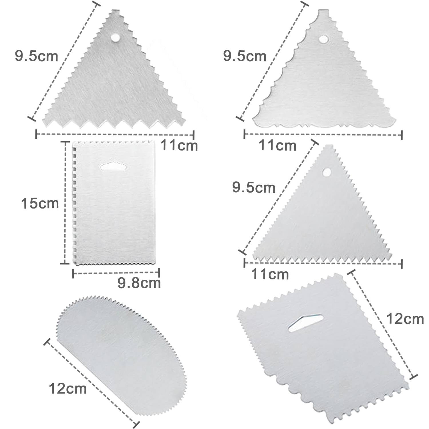 Intirilife 9-teiliges Edelstahl Set mit Küchenschaber und Tortenspatel zum Backen Dekorieren Verzieren