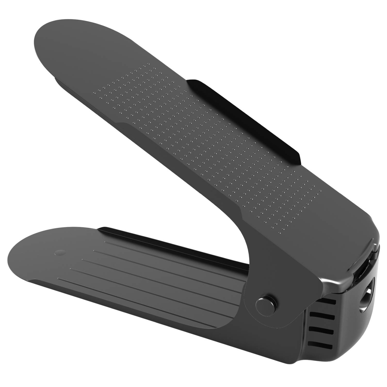 Intirilife 10x höhenverstellbares Schuhregal - Schuhstapler Schuhständer Organizer in Schwarz