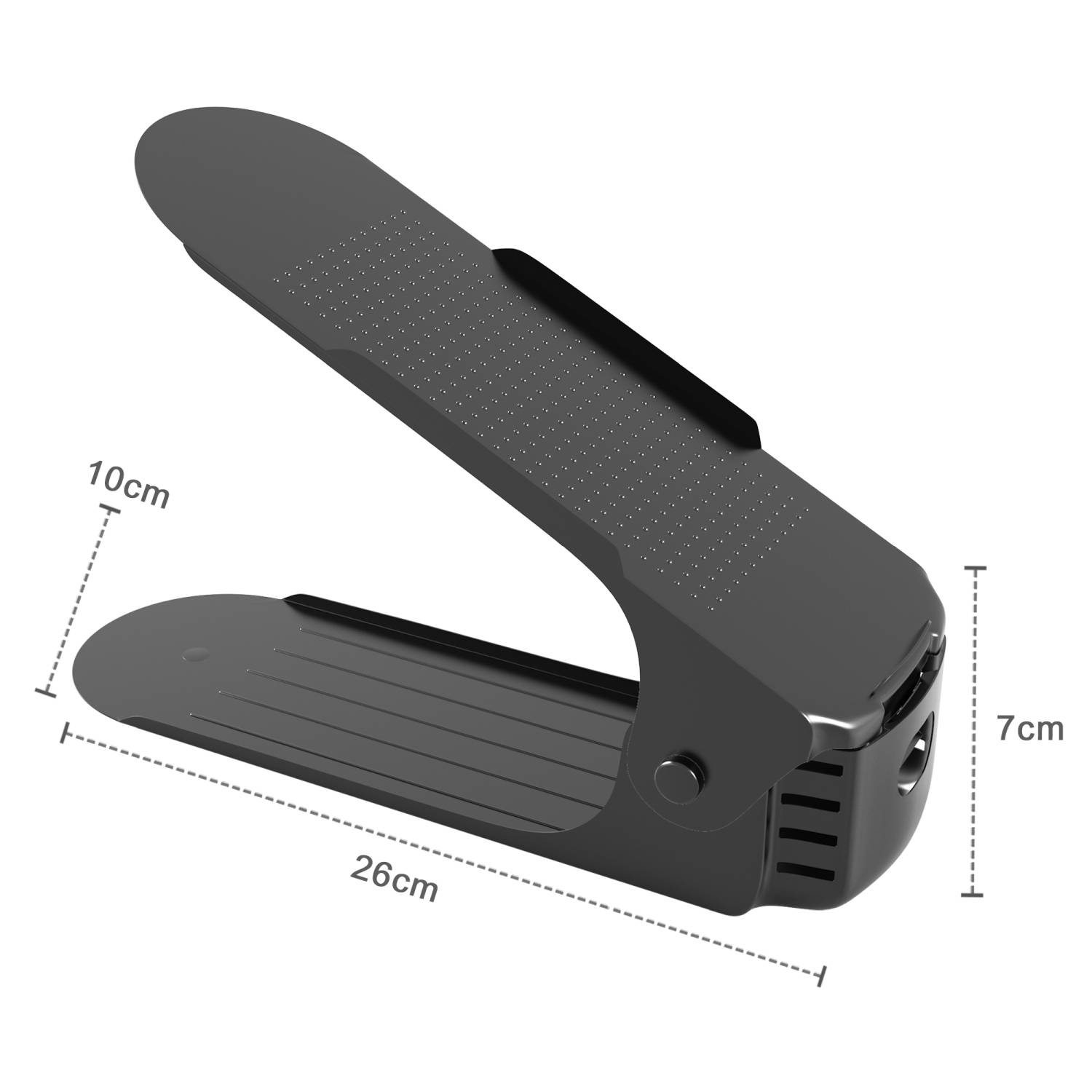 Intirilife 10x höhenverstellbares Schuhregal - Schuhstapler Schuhständer Organizer in Schwarz