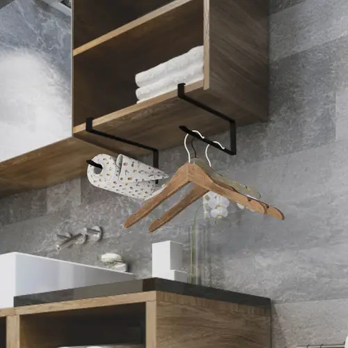 Intirilife 2x Papierrollenhalterung in Schwarz - Z-Form, platzsparende moderne Steckalterung für Papierrollen und weitere Gegenstände Intirilife 2x Papierrollenhalterung in Schwarz - Z-Form, platzsparende moderne Steckalterung für Papierrollen und weitere Gegenstände