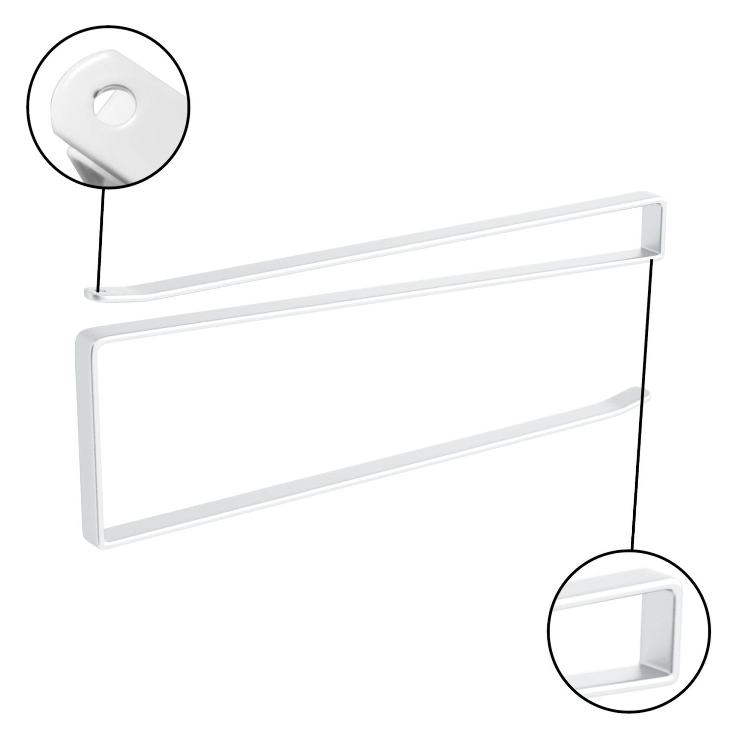 Intirilife 2x Papierrollenhalterung in Weiß - Z-Form, platzsparende moderne Steckalterung für Papierrollen und weitere Gegenstände