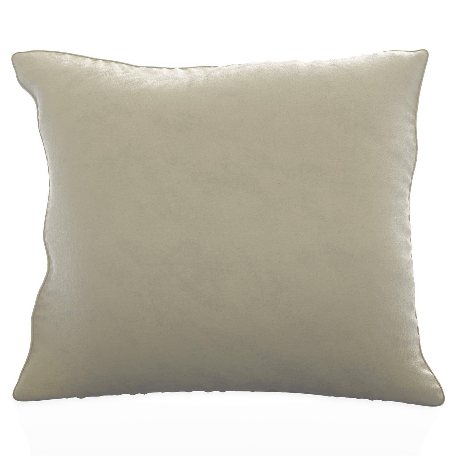 Intirilife 2x dekorative Kissenbezüge aus Samt 40x40 cm in Beige - Für Wohnzimmer Schlafzimmer Sofa Bett Büro Cafeteria oder Wartezimmer