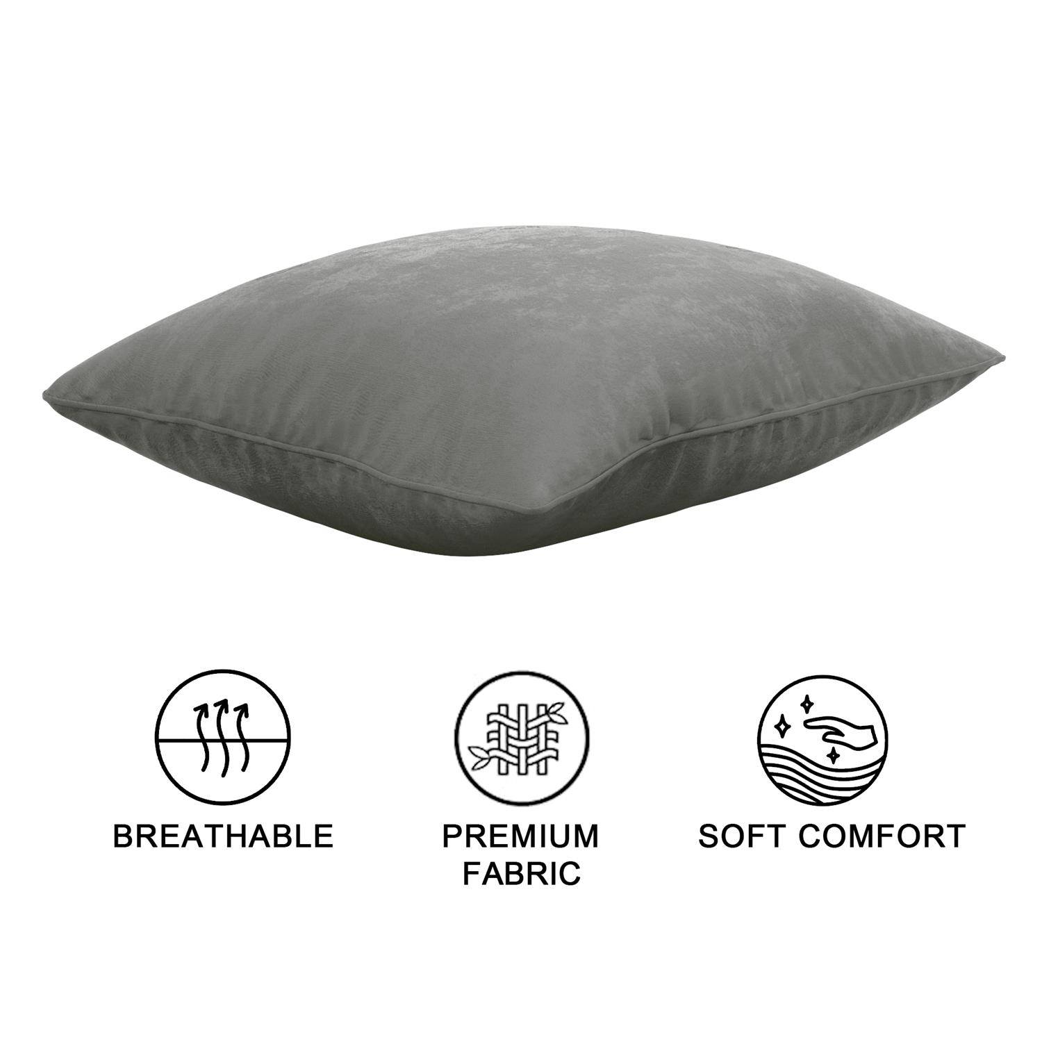 Intirilife 2x dekorative Kissenbezüge aus Samt 40x40 cm in Grau - Für Wohnzimmer Schlafzimmer Sofa Bett Büro Cafeteria oder Wartezimmer