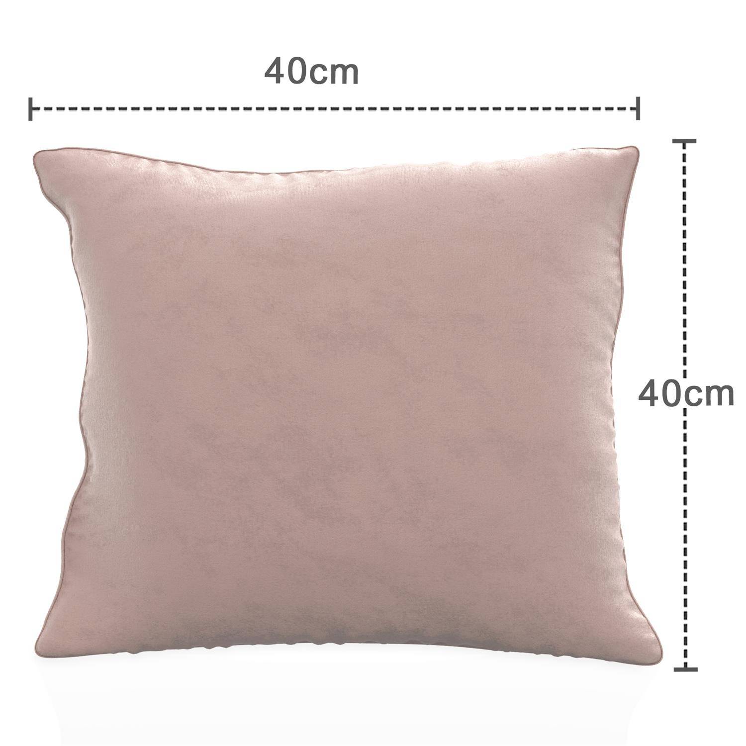 Intirilife 2x dekorative Kissenbezüge aus Samt 40x40 cm in Rosa - Für Wohnzimmer Schlafzimmer Sofa Bett Büro Cafeteria oder Wartezimmer