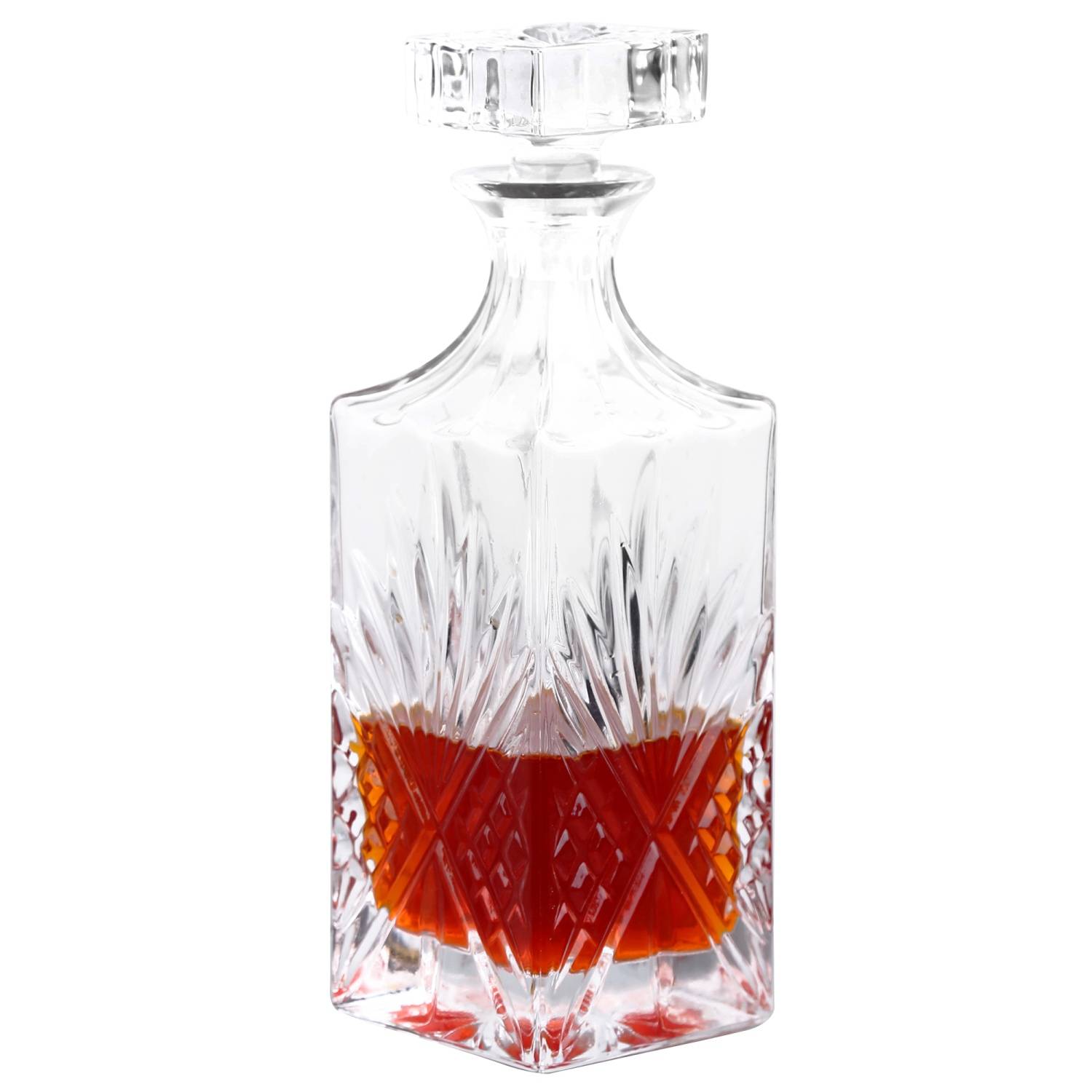 Intirilife edle Whiskey Karaffe - Füllmenge 800 ml - Decanter für Rum, Vodka, Scotch und vieles mehr