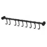 Intirilife Edelstahl Hängeleiste mit 9 Haken in Schwarz - Hakenleiste Küchenstange Wandhalterung Intirilife Edelstahl Hängeleiste mit 9 Haken in Schwarz - Hakenleiste Küchenstange Wandhalterung