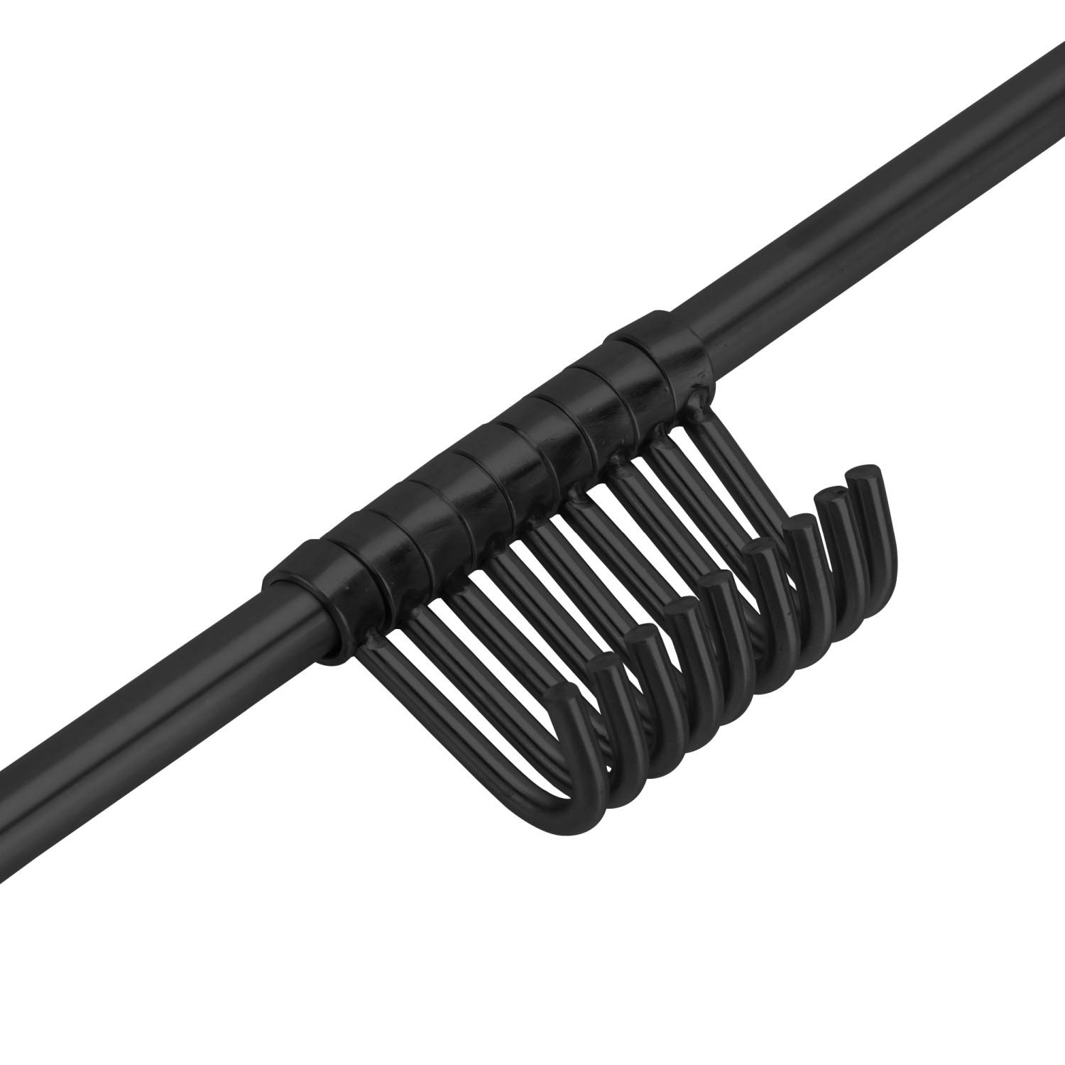 Intirilife Edelstahl Hängeleiste mit 9 Haken in Schwarz - Hakenleiste Küchenstange Wandhalterung