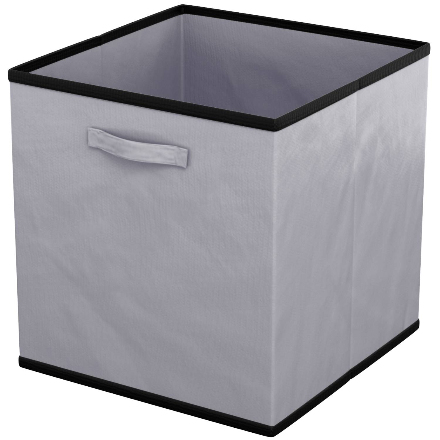 Intirilife 6x faltbare Aufbewahrungs-Stoffbox in Grau - 26.7 x 26.7 x 28 cm - Multifunktionale Sammelbox zum Kombinieren mit Schränken oder Regalen