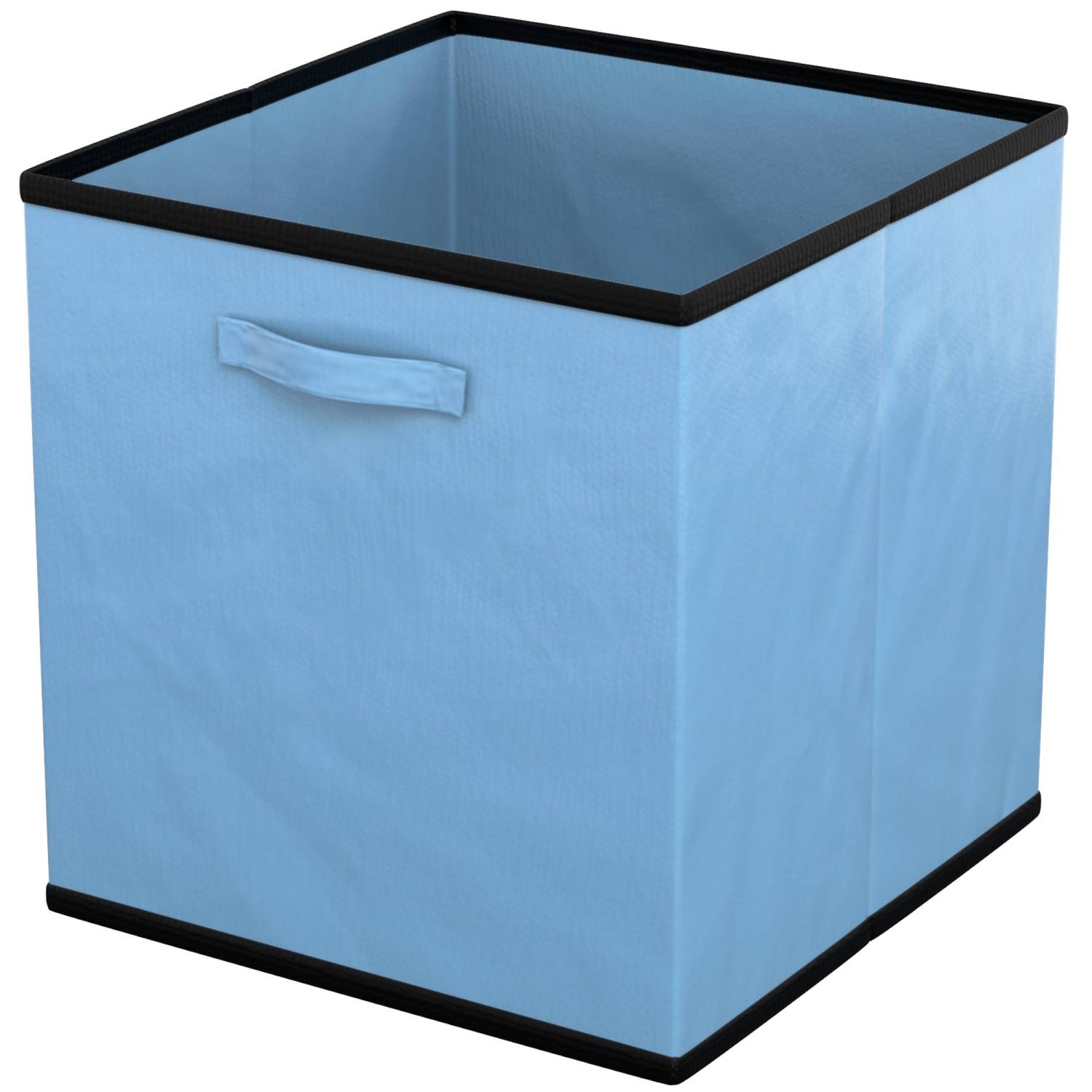 Intirilife 6x faltbare Aufbewahrungs-Stoffbox in Blau - 26.7 x 26.7 x 28 cm - Multifunktionale Sammelbox zum Kombinieren mit Schränken oder Regalen