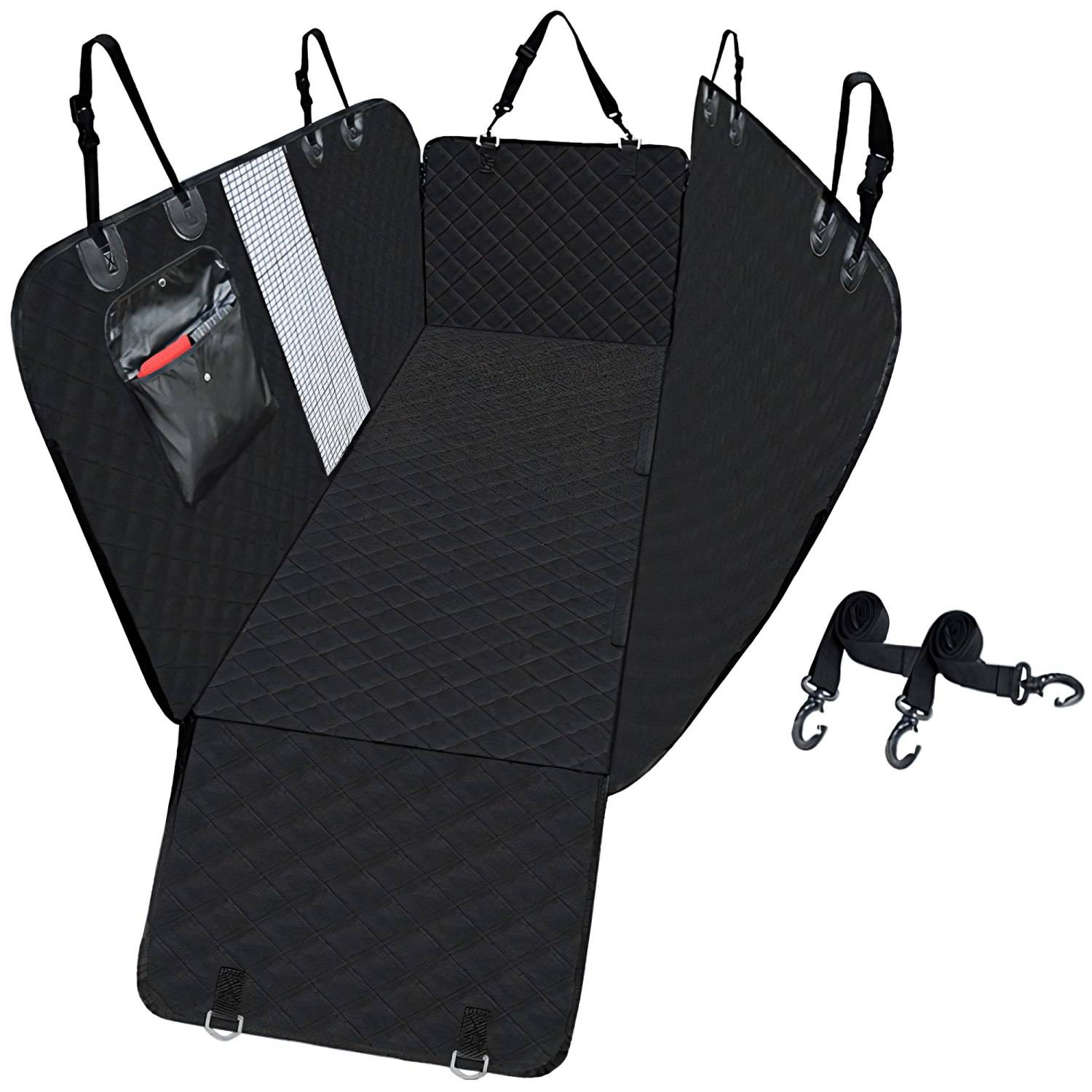 Intirilife flexible Rücksitz Hundedecke Rückbankbezug Haustier Hängematte in schwarz