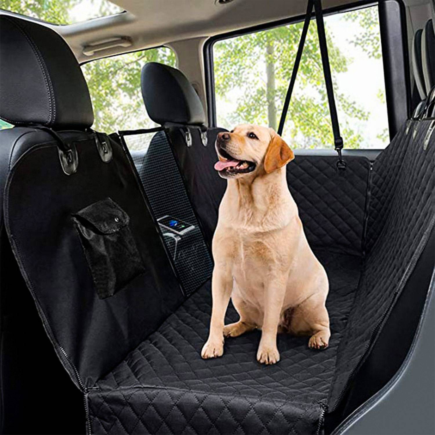 Intirilife flexible Rücksitz Hundedecke Rückbankbezug Haustier Hängematte in schwarz