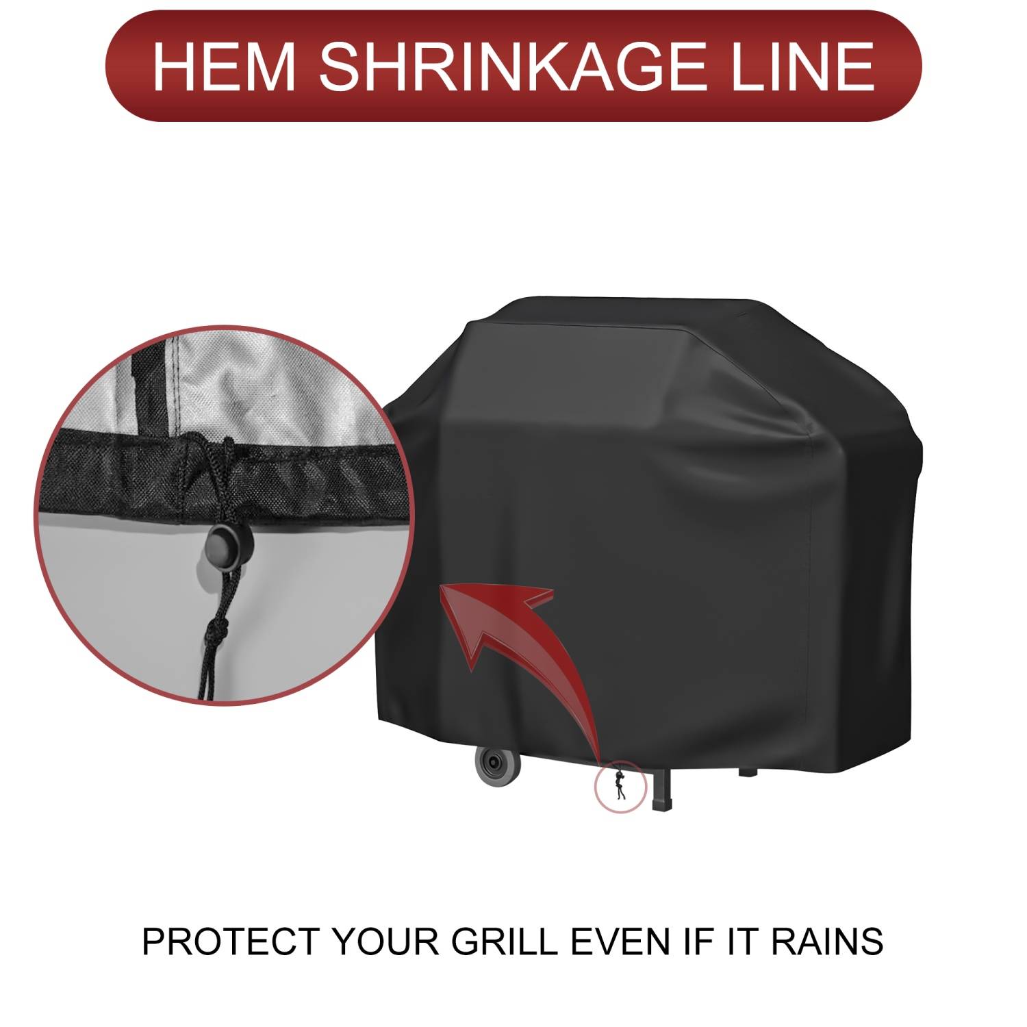 Intirilife Grillabdeckung - 147 x 61 x 117 cm - BBQ Abdeckung, Grill Cover, wasserdicht