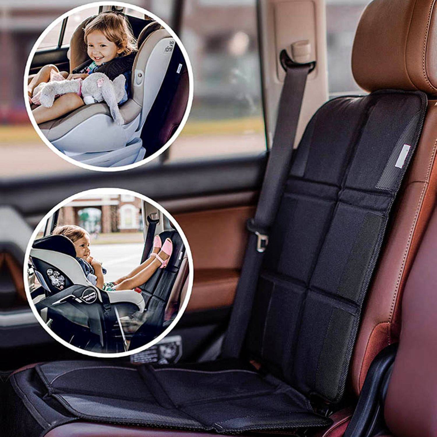 Intirilife flexible Kindersitzauflage Rücksitzschutzmatte in schwarz zum Schutz vor Schmutz und Gebrauchsspuren