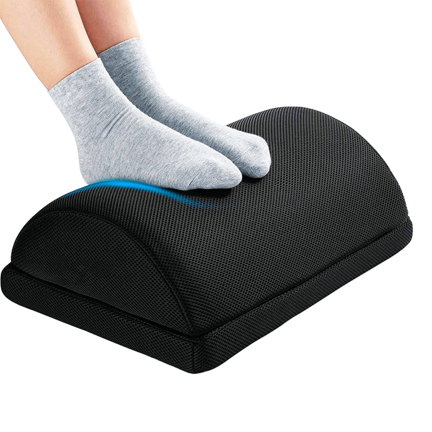 Intirilife Fußablage mit Memory Schaum - Höhenverstellbare multifunktionale ergonomische Fußstütze