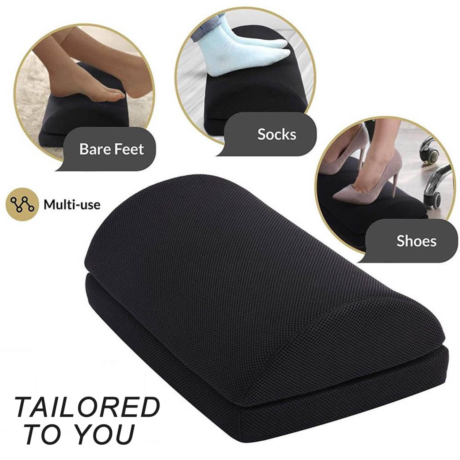 Intirilife Fußablage mit Memory Schaum - Höhenverstellbare multifunktionale ergonomische Fußstütze