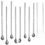 Intirilife 8x umweltfreundliche Edelstahl Strohhalmlöffel in Silber mit 19 cm Länge, 2 schmale Bürsten zum Reinigen und eine Aufbewahrungstasche au Intirilife 8x umweltfreundliche Edelstahl Strohhalmlöffel in Silber mit 19 cm Länge, 2 schmale Bürsten zum Reinigen und eine Aufbewahrungstasche au