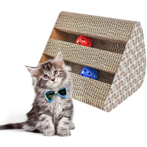 Intirilife Interaktives Katzenkratzbrett Katzenspielzeug aus brauner Wellpappe mit 27.5 x 23.5 x 17.5 cm Größe - Zur spielerischen Beschäftigung Ih Intirilife Interaktives Katzenkratzbrett Katzenspielzeug aus brauner Wellpappe mit 27.5 x 23.5 x 17.5 cm Größe - Zur spielerischen Beschäftigung Ih