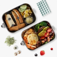 Intirilife Tragbare Edelstahl Lunchbox Aufbewahrungsbox in Silber mit 800ml Füllmenge - Zum Transportieren von Essen Snacks und mehr Intirilife Tragbare Edelstahl Lunchbox Aufbewahrungsbox in Silber mit 800ml Füllmenge - Zum Transportieren von Essen Snacks und mehr