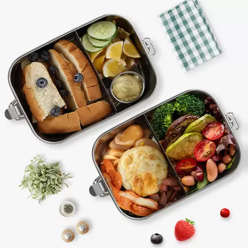 Intirilife Tragbare Edelstahl Lunchbox Aufbewahrungsbox in Silber mit 800ml Füllmenge - Zum Transportieren von Essen Snacks und mehr Intirilife Tragbare Edelstahl Lunchbox Aufbewahrungsbox in Silber mit 800ml Füllmenge - Zum Transportieren von Essen Snacks und mehr