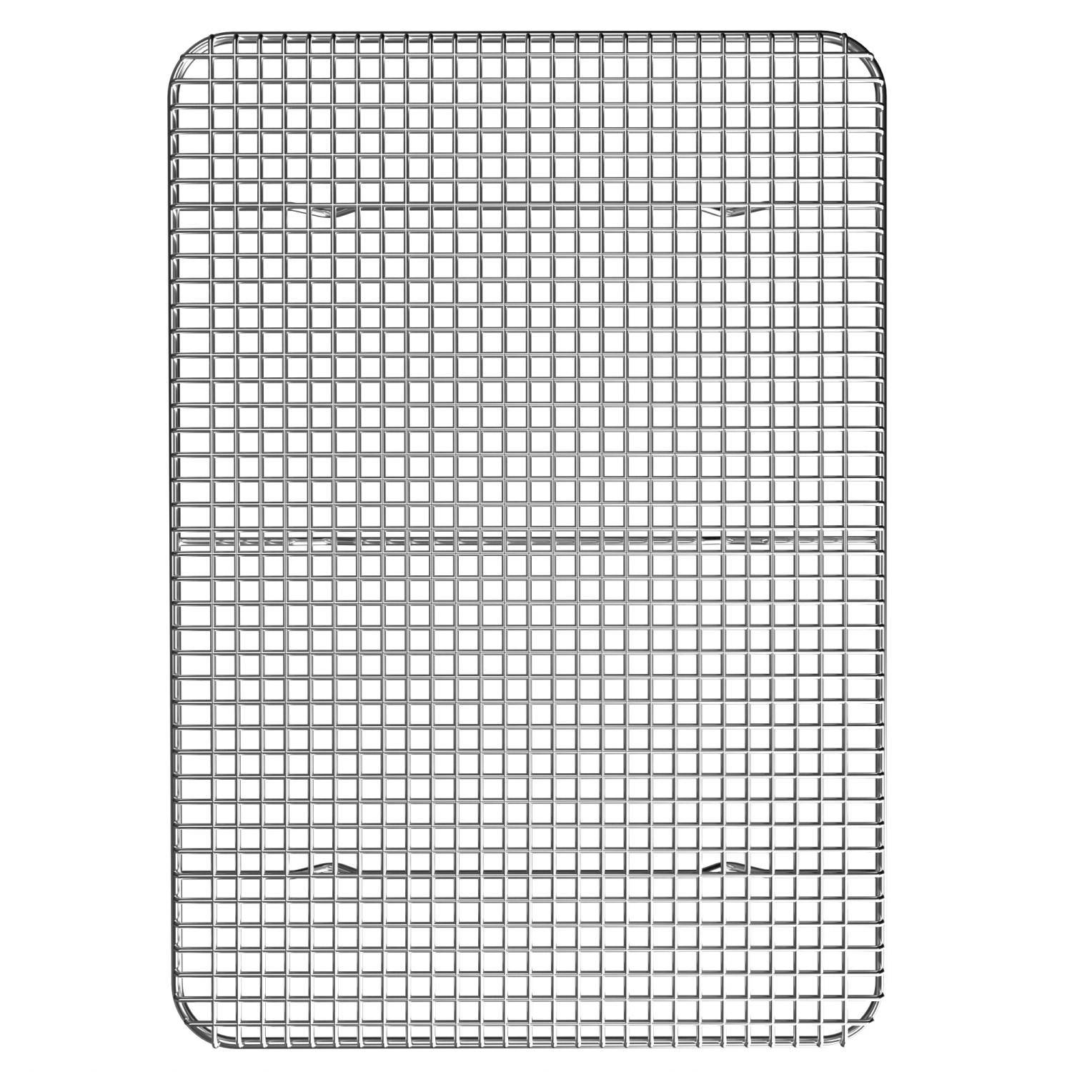 Intirilife Multifunktionales Edelstahl Abkühlgitter Backrost in Silber mit 42 x 29.5 cm Größe - Zum Backen Grillen und Auskühlen